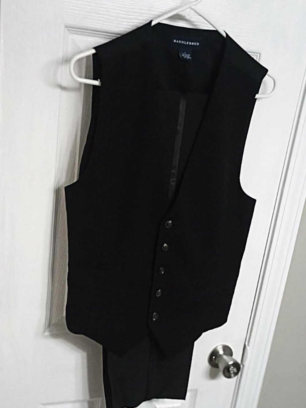 Saddlebred Men/Boy Formal Wear Black Vest & Pants Set  Small